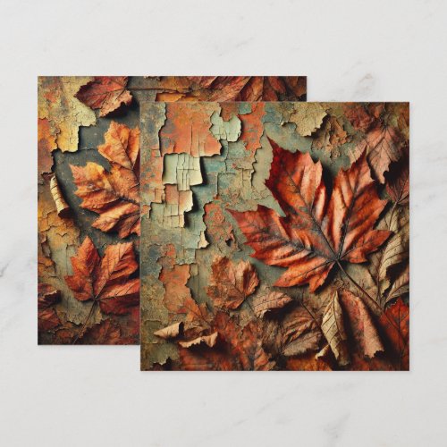 Printable Grungy Autumnal Peeling Paint Scrapbook Invitation