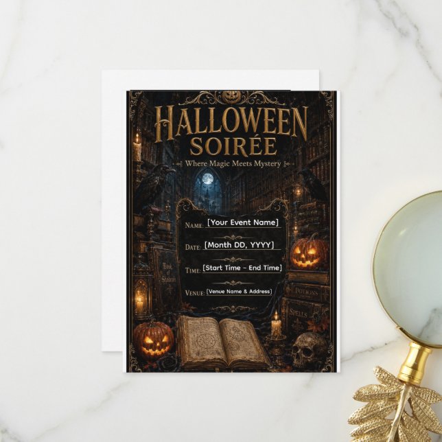 Printable Halloween Event Card (Front/Back In Situ)