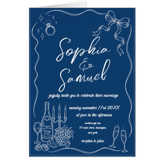 Printable Hand‑Drawn Wedding Invitation (Front)