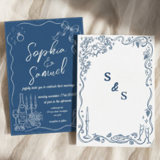 Printable Hand‑Drawn Wedding Invitation