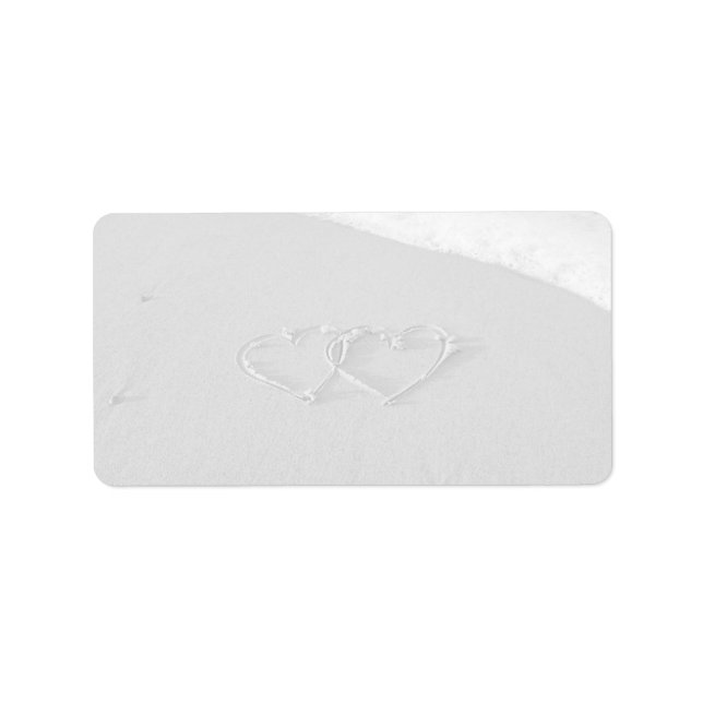Printable hearts on the beach blank address labels (Front)