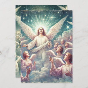 Printable Heavenly Host of Angels Scrapbook Invitation