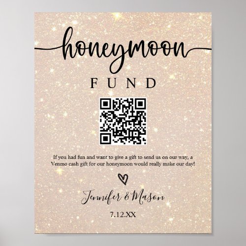 Printable Honeymoon Fund Sign Cash Honeymoon Wish
