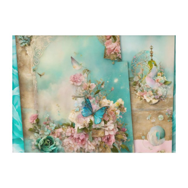 Printable junk journal naturel  acrylic print (Front)