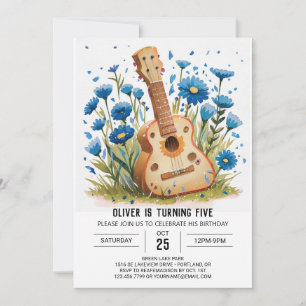 Printable Kids' Guitar Boy Birthday Invitation