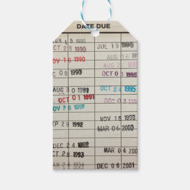 Printable Library Cards Gift Tag (Front)