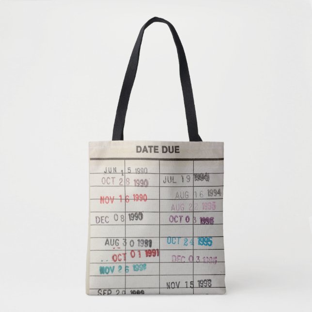Printable Library Cards Tote (Front)