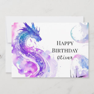 Printable Majestic Dragon Birthday Card