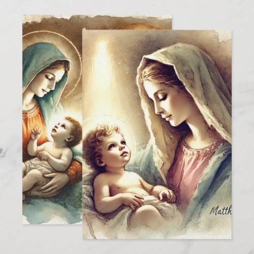 Printable Mary &amp; Baby Jesus Nativity Scrapbook Invitation