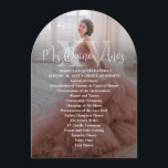 Printable Mis XV Años Quinceañera Program Card<br><div class="desc">Add a stylish personalized touch to Quinceañera decorations with modern "Mis Quince Años" arched programs. The pictures and all wording on this downloadable template are simple to customize. The colors, font styles and overlay opacity are also easy to change with the Zazzle Design Editor tool. The front and back of...</div>