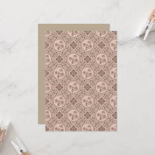 Printable Mocha Rococo Revival Mandala Geo Tile Invitation