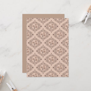 Printable Mocha Rococo Revival Mandala Retro Ogee Invitation