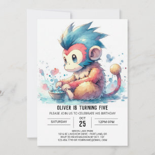 Printable Monkey Birthday Invitation