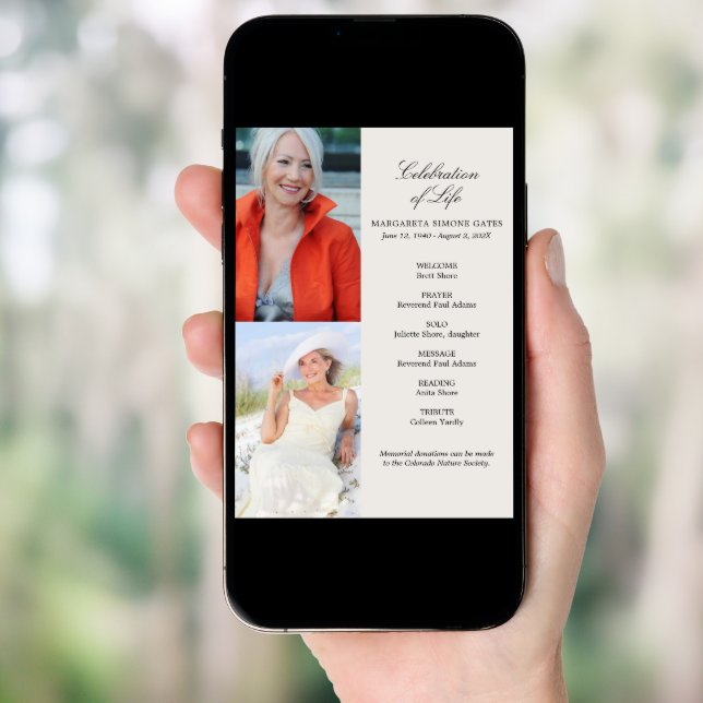 Printable Multi Photo Celebration of Life Program (Front Digital)