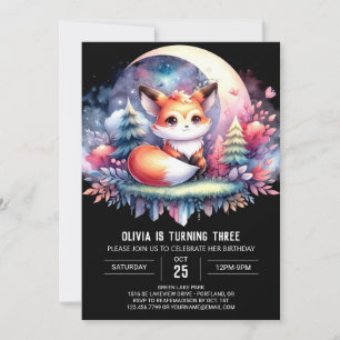 Printable Nature Fox Birthday Invitation