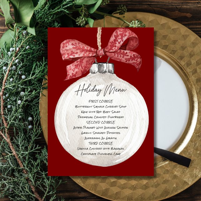 Printable Ornament Holiday Menu Invitation (Creator Uploaded)