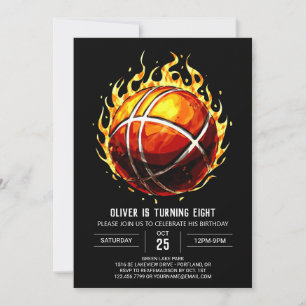 Printable Pastel Boy Basketball Birthday Invitation