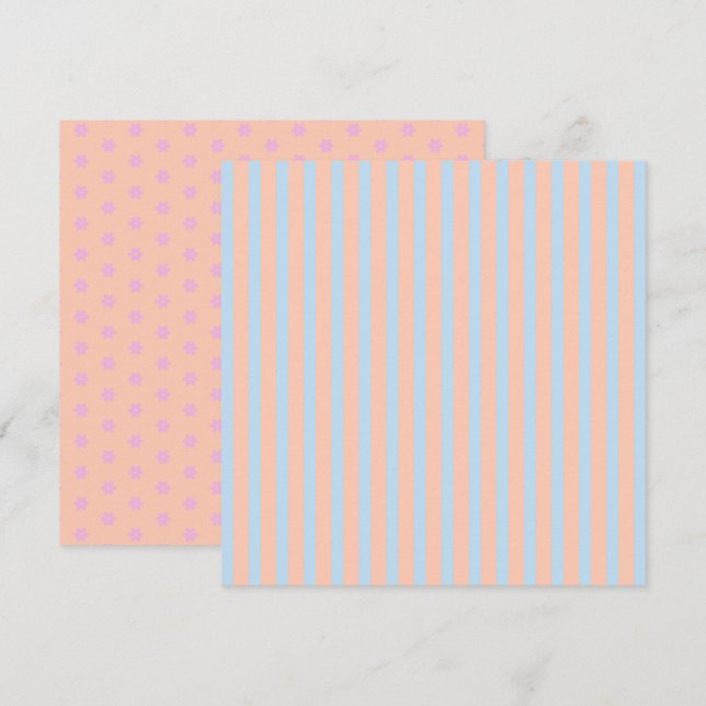 Printable Pastel Rainbow Stripes & Flowers Invitation (Front/Back)