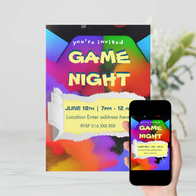 Printable personalize game night invitation | Zazzle