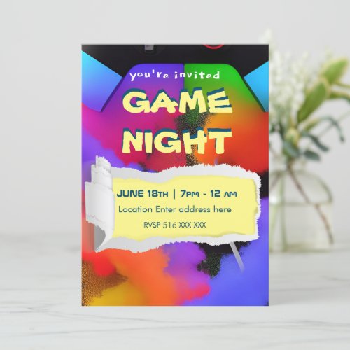 Printable personalize game night invitation