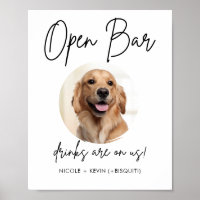 Printable Pet Dog Wedding Open Bar Drinks Sign