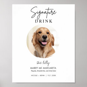 Printable Pet Dog Wedding Signature Drinks Sign