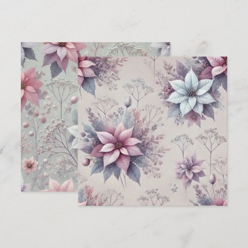 Printable Pink and Lavender Poinsettia Scrapbook Invitation