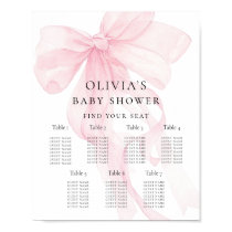 Printable Pink Bow Baby Shower Seating Chart
