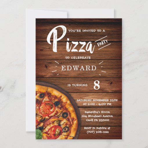 Printable Pizza Party Invitation Template Zazzle