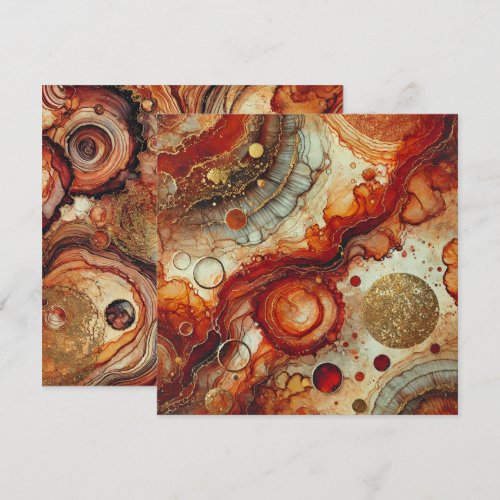 Printable Pumpkin Spice Alcohol Ink Scrapbook Invitation