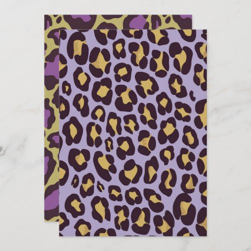 Printable Purple &amp; Gold Cheetah Spots Scrapbook Invitation