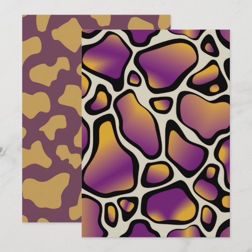 Printable Purple &amp; Gold Cow Print Scrapbook Paper Invitation