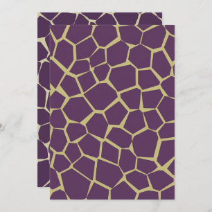 Printable Purple & Gold Giraffe Print Scrapbook Invitation