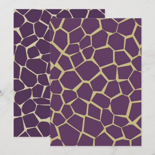 Printable Purple & Gold Giraffe Print Scrapbook Invitation