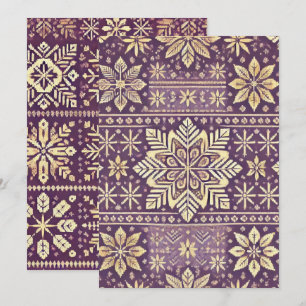 Printable Purple & Gold Scandinavian Winter Invitation