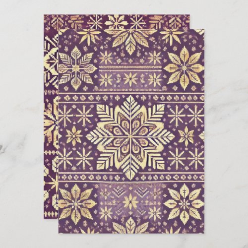 Printable Purple &amp; Gold Scandinavian Winter Invitation