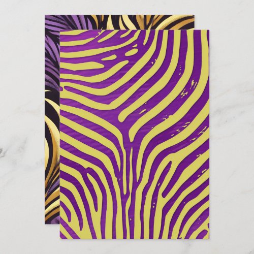 Printable Purple &amp; Gold Zebra Stripe Scrapbook Invitation
