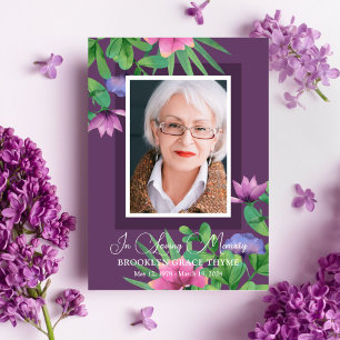 Printable Purple Photo Celebration of Life Program