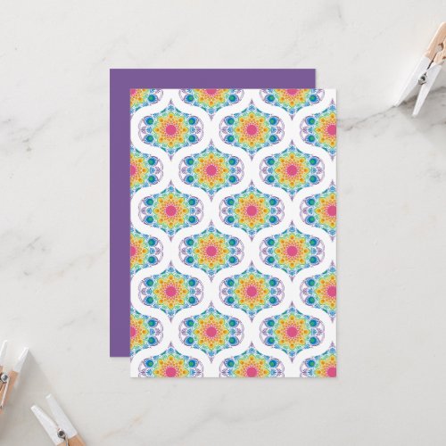 Printable Rainbow Floral 70s Ogee Scrapbook Paper Invitation