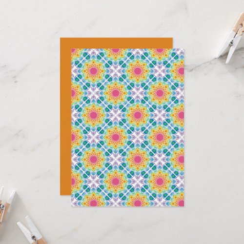 Printable Rainbow Floral Diamonds Scrapbook Paper Invitation