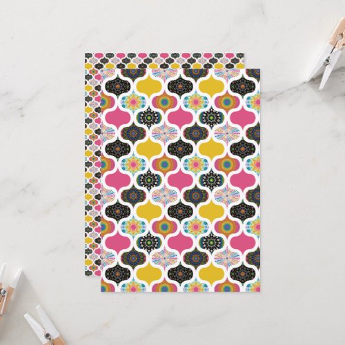 Printable Rainbow Retro Patchwork Scrapbook Paper Invitation
