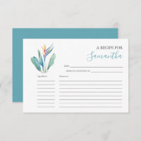 Printable Recipe Cards Watercolor Flowers