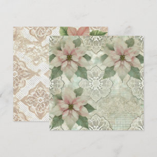 Printable Shabby Chic Poinsettia & Lace Scrapbook Invitation