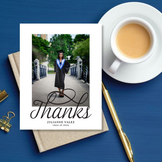 Printable Simple Graduate Thanks Photo Invitation (Creator Uploaded)