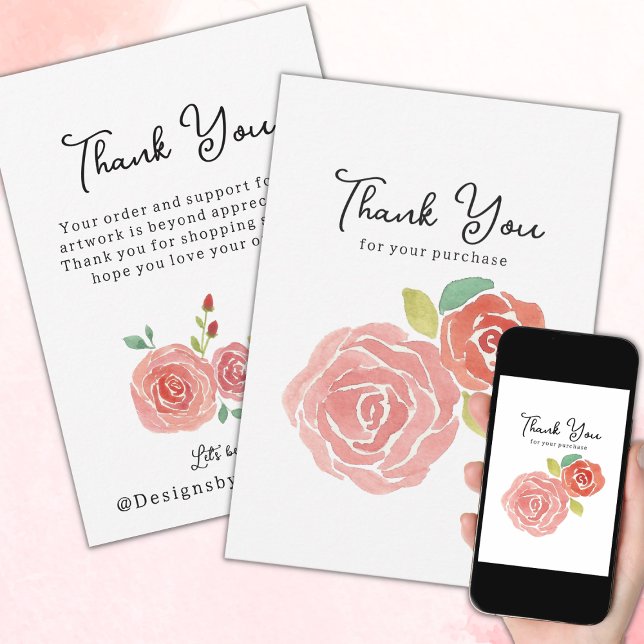 Printable Small Business Custom Logo Thank You Card (Creator Uploaded)