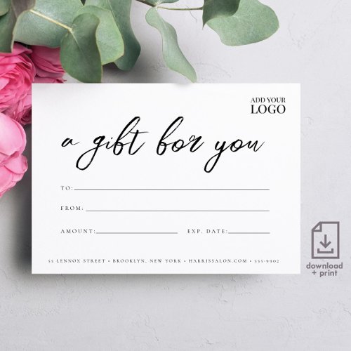 Printable Small Business Gift Certificate Template