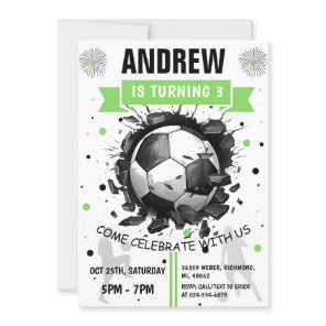Printable Soccer Birthday template Invitation
