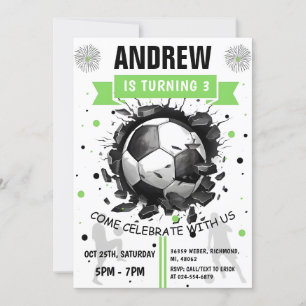 Printable Soccer Birthday template Invitation