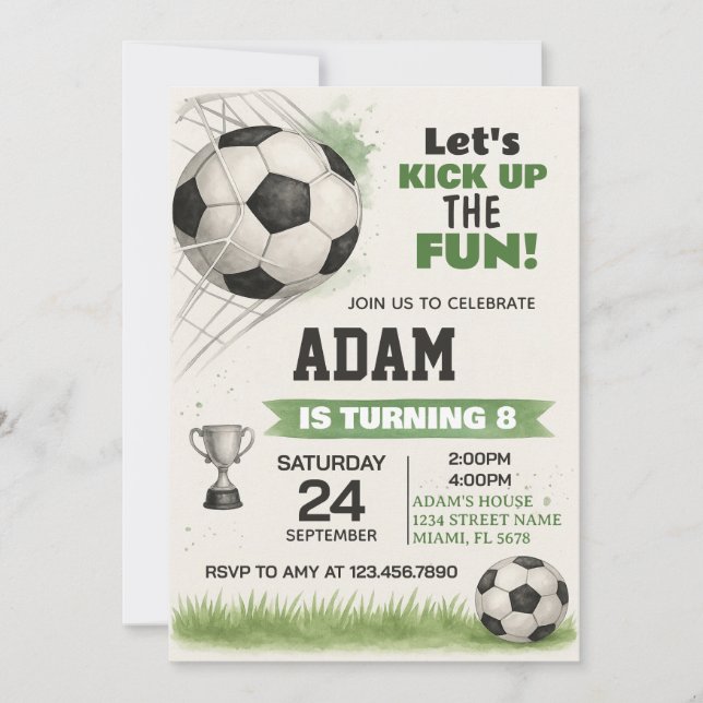 Printable Sports Party Invite for Boys & Girls (Front)