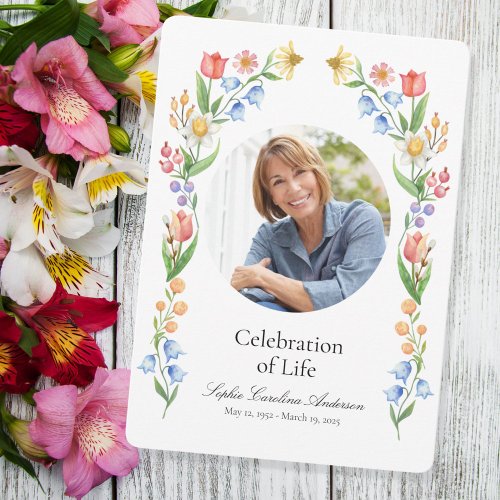 Printable Spring Flora Celebration of Life Program